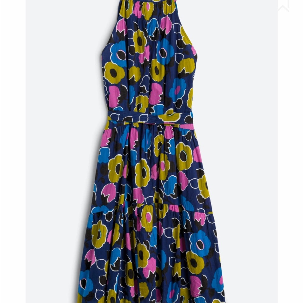 NWT Velvet by Graham and Spencer Navy,blue, green, pink floral belted maxi sz XL